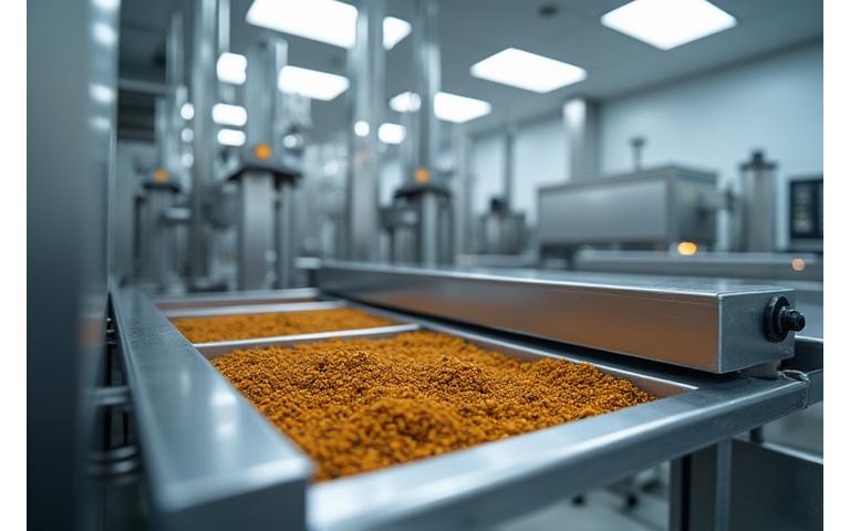 최첨단 시설에서 향신료를 가공하고 추출하는 모습